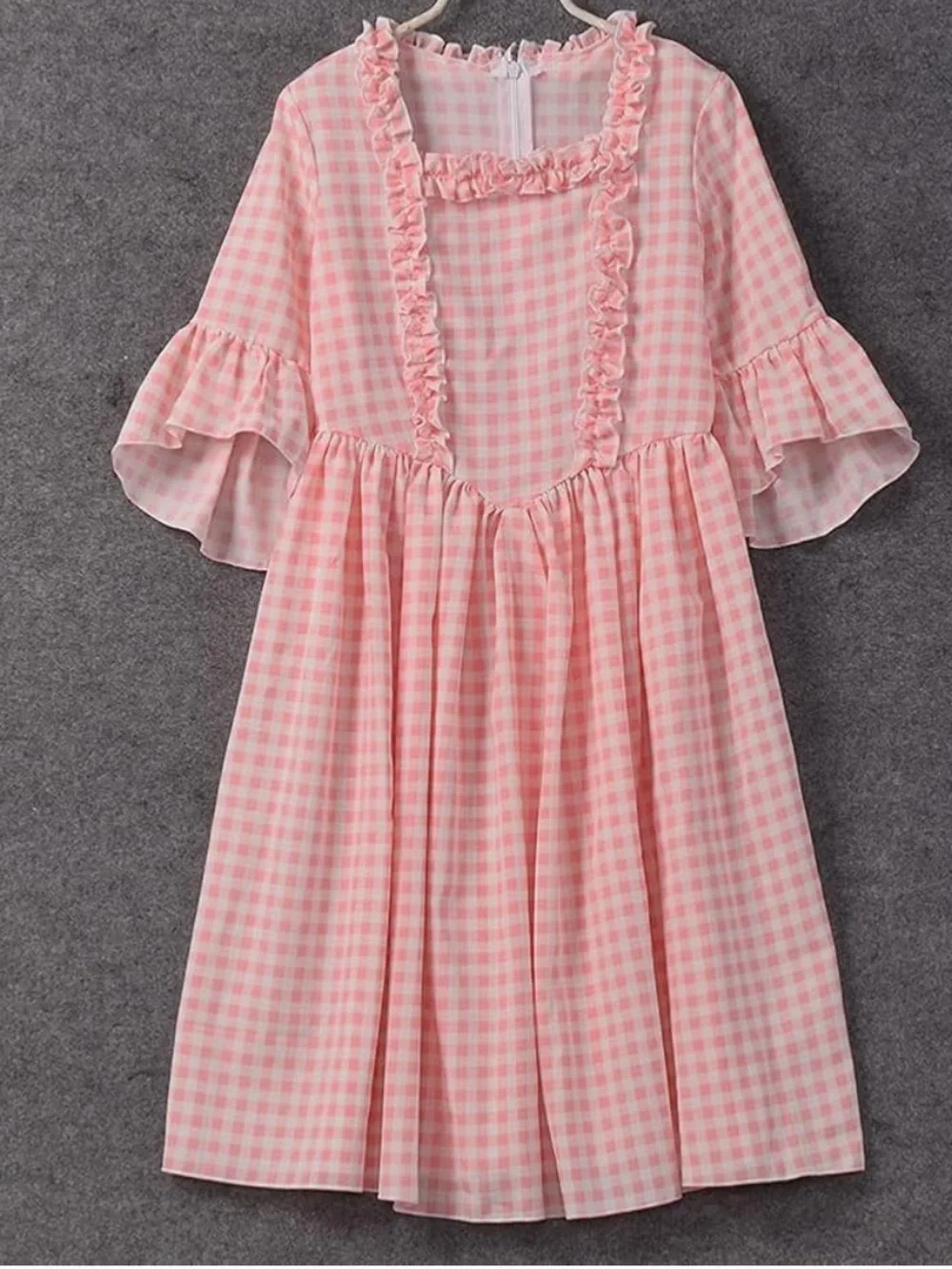 NWOT Colonial Prairie Ruffle-Trim Gingham Costume Dress